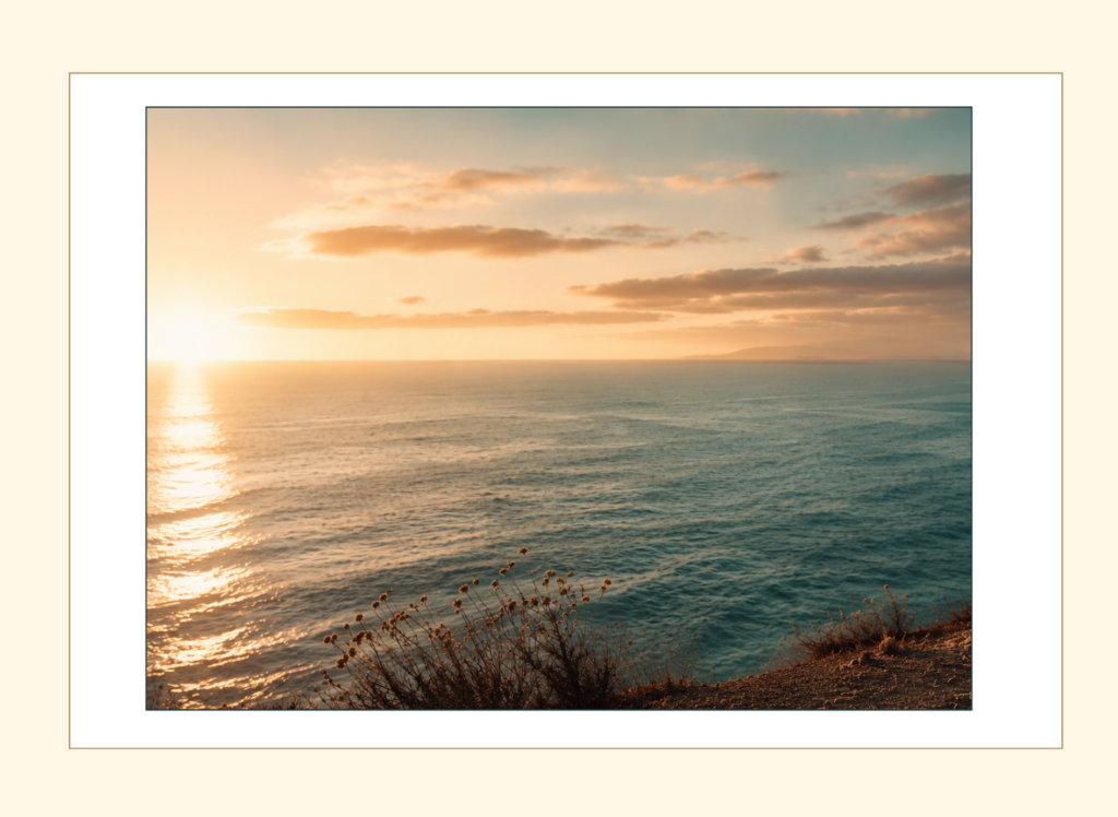 Sonnenuntergang über dem Meer.