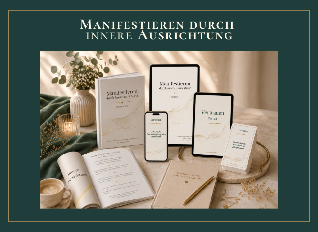 Manifestieren durch innere Ausrichtung. Workbook, Journal, Vertrauen Karten